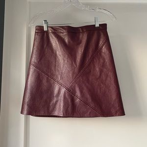 Faux leather red wine mini skirt by Goodnight Macaroon